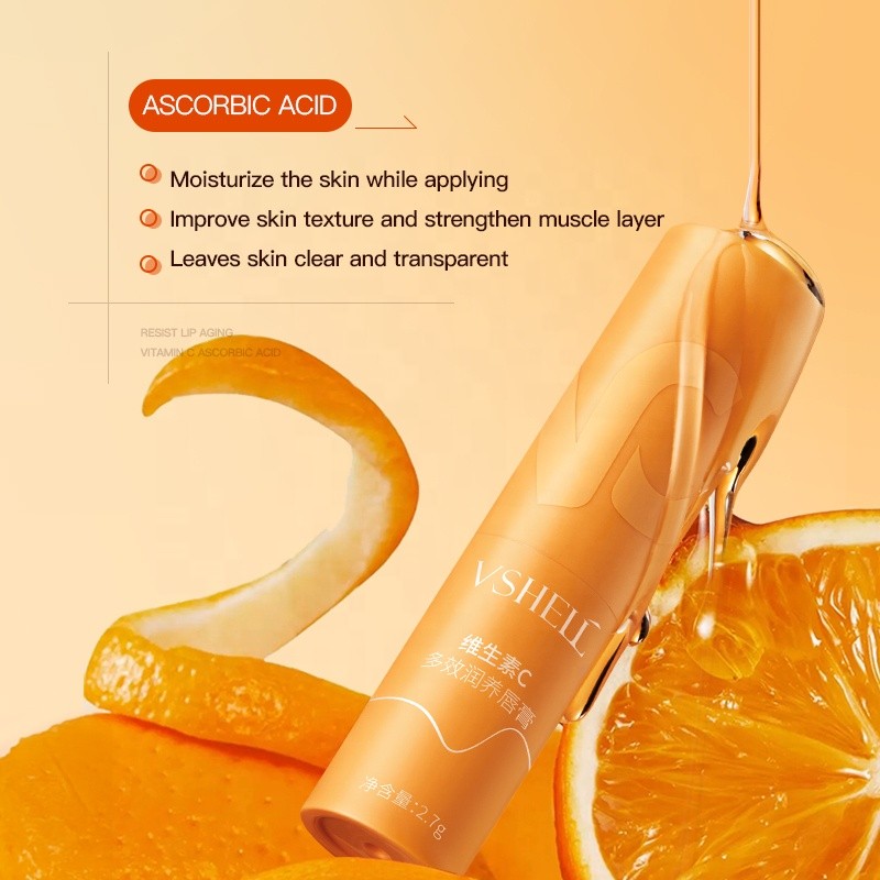 Vitamin C Multi-Effect Nourishing Lip Balm 2.7g Mineral Oil Camellia Seed Oil Shea Butter Beeswax Lip Care Stick for All Seasons