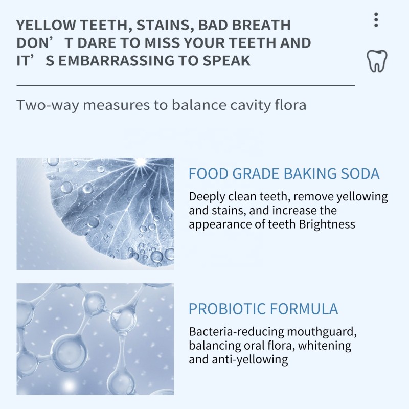 Probiotic Remineralizing Tooth Polisher Multi-Purpose Teeth Whitening Powder Bright Pearl for Breath Freshener Stain Tooth