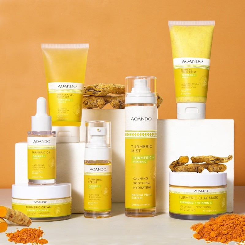 Private Label Ayurveda Turmeric Skin Care Vitamin C Natural Anti-Acne Brightening Face Care