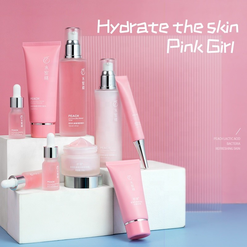 OEM Peach Probiotic Skincare Hydrating Moisturizer Nourishing Radiant Skin Lactic Acid Bacteria Complete Facial Care