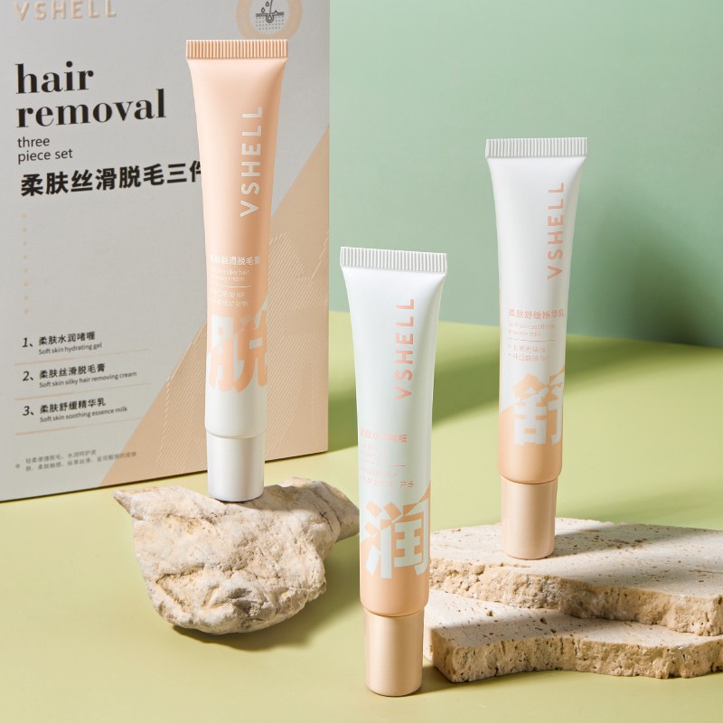 Wholesale Custom 3-Piece Set Gentle Painless Permanent Hair Removal Cream for Whole Body for Men and Women's Face