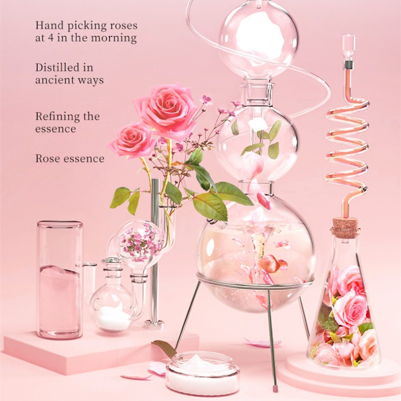 OEM Luxury 7-Pcs Spa Basket with Rose Scent Bath Birthday  Box for Girls for Women's Body Hair Care for Children