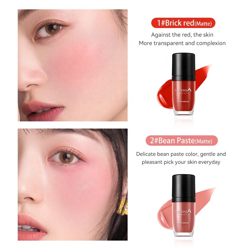 Custom Logo Color Bare Cheeks Liquid Face Cream Blush Glow Makeup Matte Pearl Waterproof Long Lasting Liquid Blusher for Fair