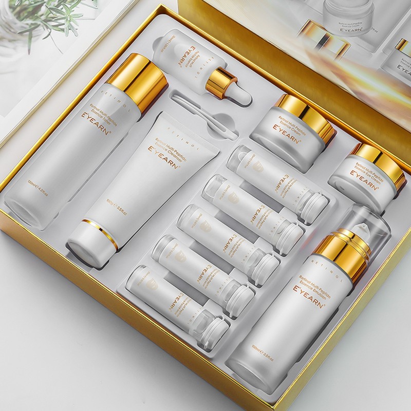 Retinol Multi Peptides Skin Care 11-Pieces Anti-Aging Hydration Luxury Face Care System Premium Beauty Skincare