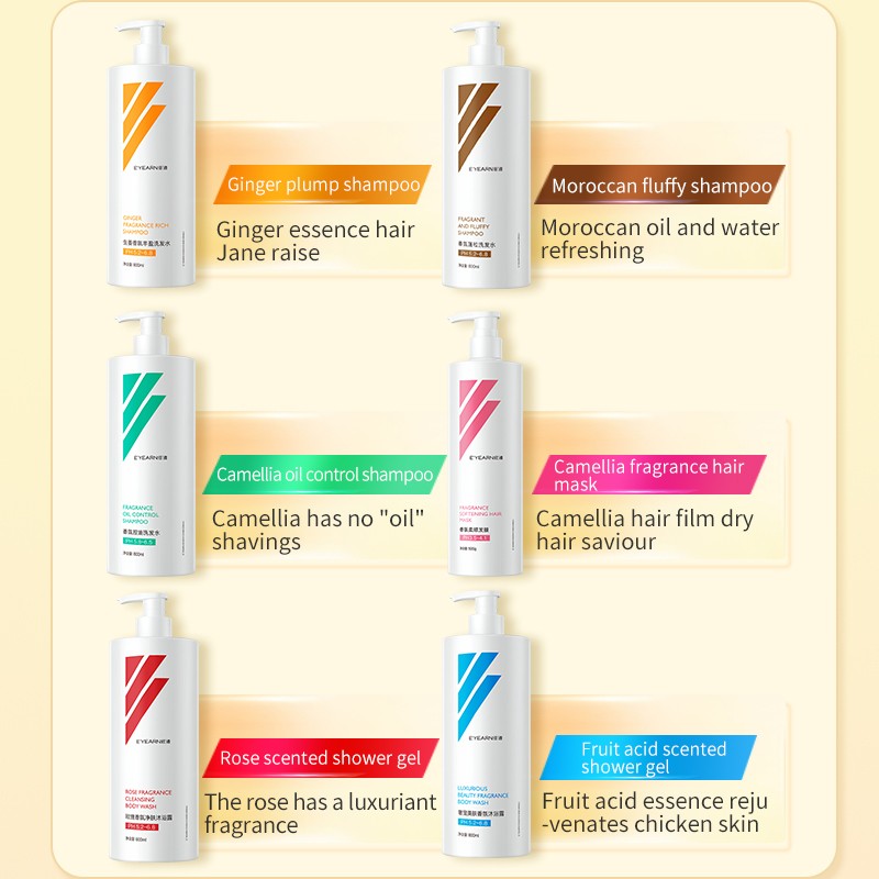 Organic Ginger Hair Shampoo and Body Wash Set Rose Sulfate-Free Bath Products with Natural Ingredients