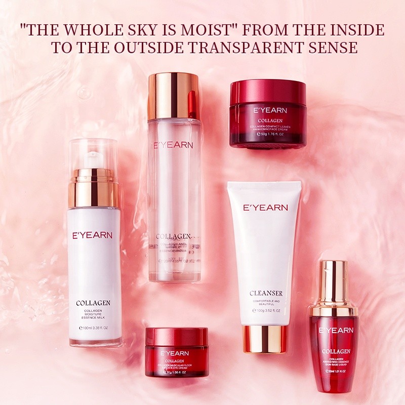 OEM Anti-wrinkle Boxed Skin Care Kit Collagen Micro-muscle Revitalizing Anti-Aging Firming Face Care 6 Pcs Skincare Set Gift Box