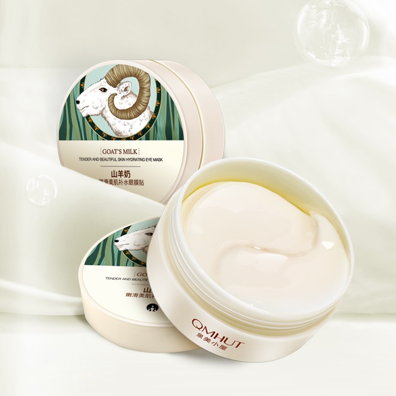 Vegan Herbal Infused Goat Milk Hydrating Collagen Gel Eye Pad Patches Popular Sheet Form Facial Skin Care Eye Mask Cosmetics