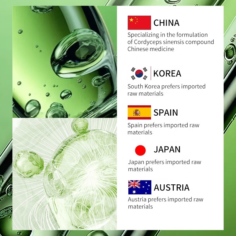 OEM Sale Skincare  6 Pcs Kit Cordyceps Sinensis Herbal Skin Care AHA Facial Care  Wholesale Stock