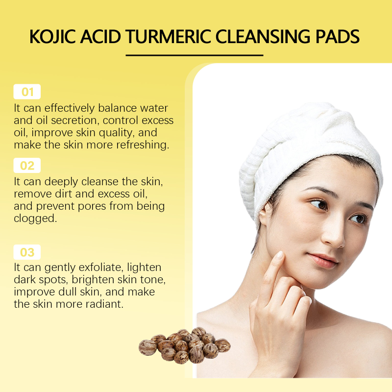 Jaysuing Herbal Kojic Acid Turmeric ODM Sheet Mask Hydrating Moisturizing Facial Cleansing Pads with Pearl Pore Cleaner Function