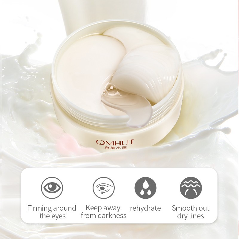 Vegan Herbal Infused Goat Milk Hydrating Collagen Gel Eye Pad Patches Popular Sheet Form Facial Skin Care Eye Mask Cosmetics
