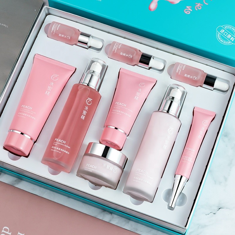 OEM Peach Probiotic Skincare Hydrating Moisturizer Nourishing Radiant Skin Lactic Acid Bacteria Complete Facial Care