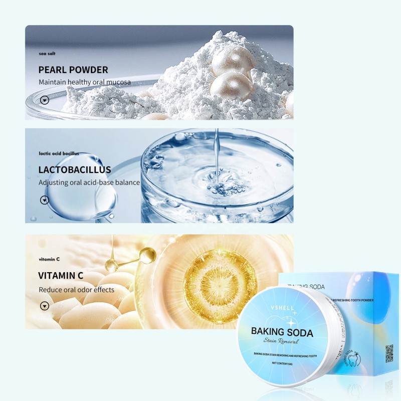 Private Label Organic Vegan Pearl Powder Natural Calcium Carbonate Soda Teeth Whitening Accessory Multi-Purpose Teeth Care