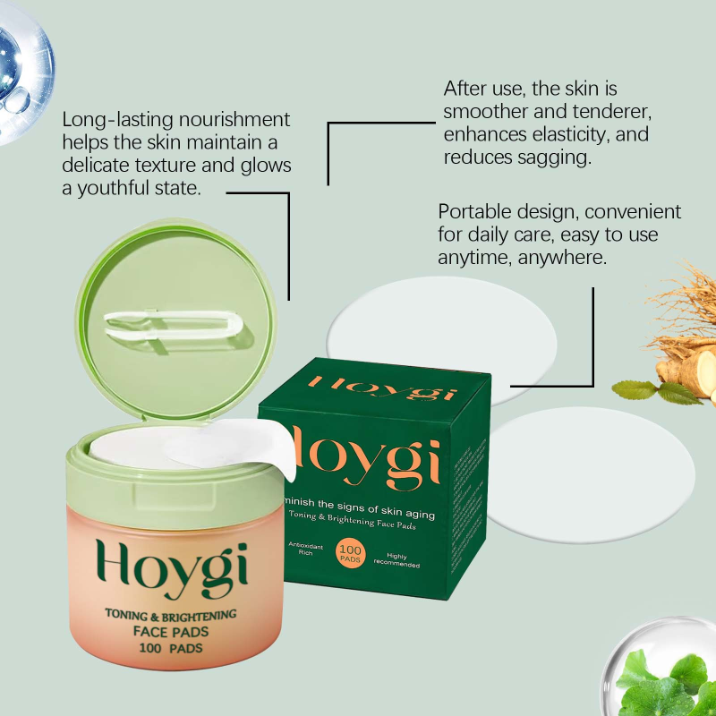 HOYGI Natural Daily Moisturizing Facial Cotton Pads Centella Asiatica Hydrating Nourishing Elasticity Enhancer Deep Daily