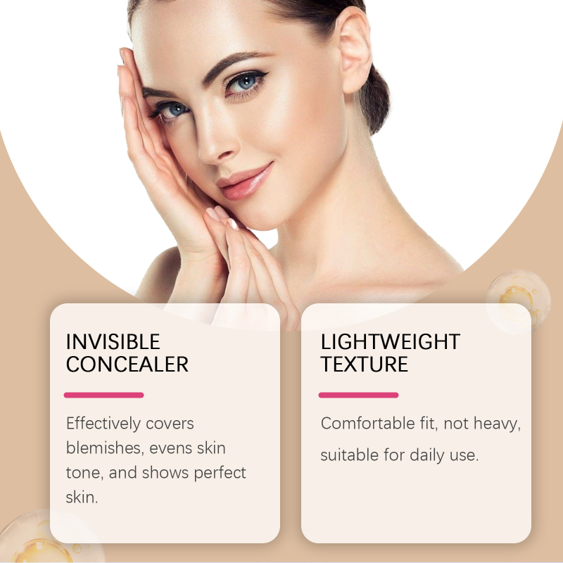 Ouhoe Whitening Foundation Stick Light Translucent Natural Color Concealer Portable Brightening Moisturizing Blemish Concealment