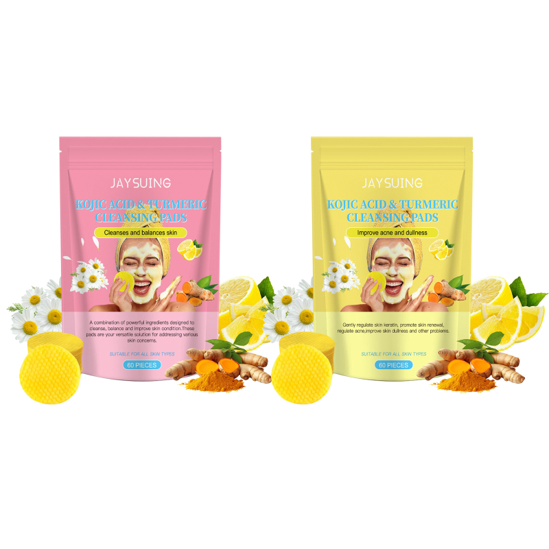 Jaysuing Herbal Kojic Acid Turmeric ODM Sheet Mask Hydrating Moisturizing Facial Cleansing Pads with Pearl Pore Cleaner Function