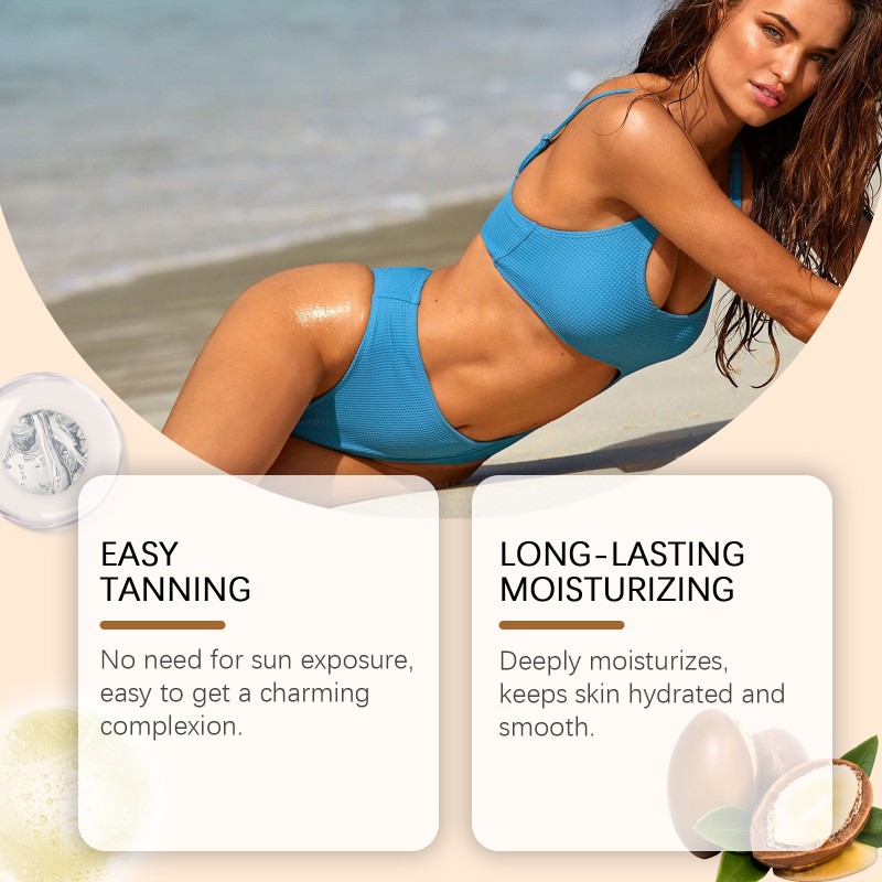 Vegan Herbal Essence for Even Skin Tone Wheat Skin Tanning Drop Oil with Vitamin C and Peptides Moisturizing Blackening