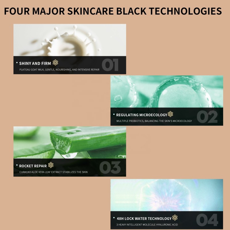 Private Label 2 PCS Goat Milk Enriched Herbal Face Toner Lotion Moisturizing Nourishing Skin Care Starter Ritual Herbal Face