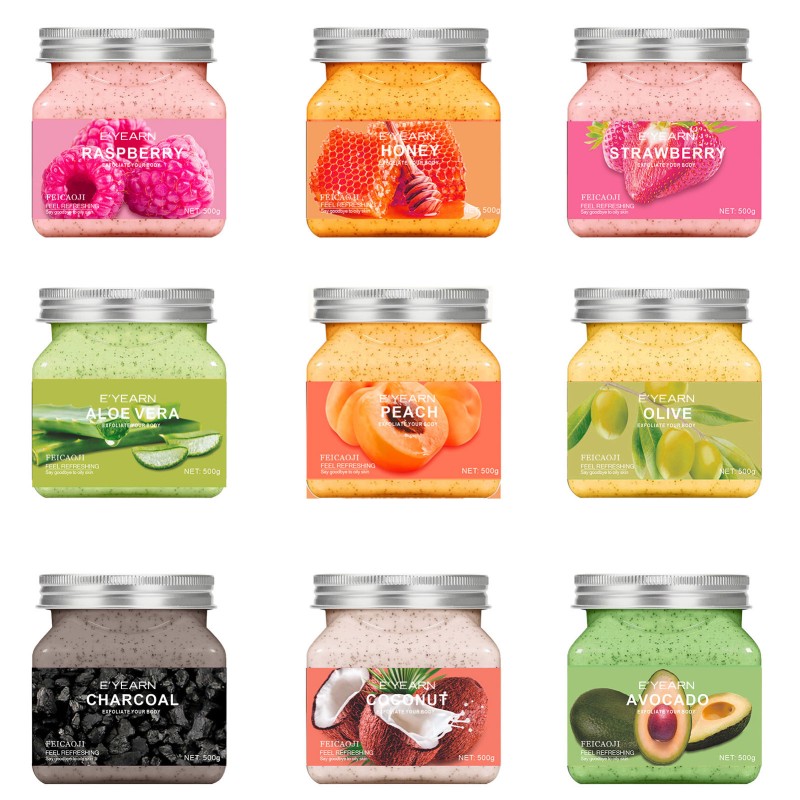 OEM Exfoliating Whitening Organic Body Scrub 500ml / 17 Fl oz Herbal Natural Gentle Exfoliant Moisturizing Skin Care Body Scrub
