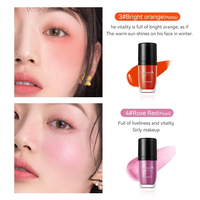 Custom Logo Color Bare Cheeks Liquid Face Cream Blush Glow Makeup Matte Pearl Waterproof Long Lasting Liquid Blusher for Fair