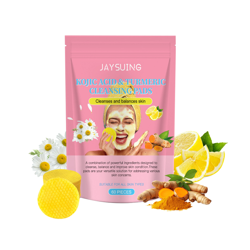 Jaysuing Herbal Kojic Acid Turmeric ODM Sheet Mask Hydrating Moisturizing Facial Cleansing Pads with Pearl Pore Cleaner Function