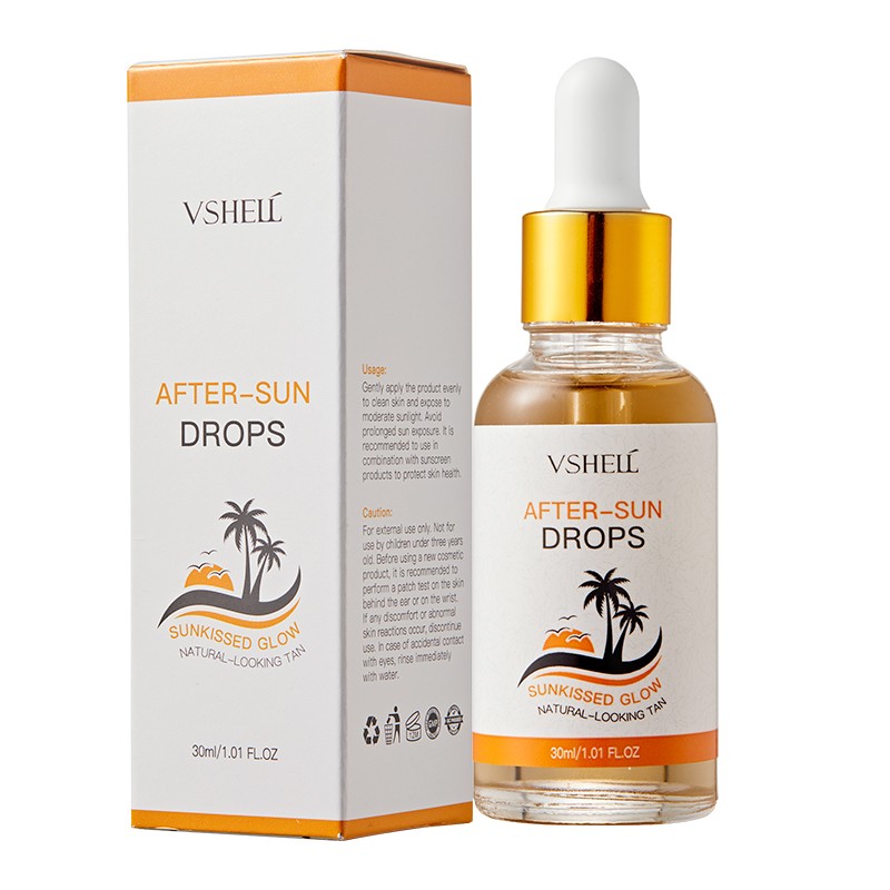 Vegan Herbal Essence for Even Skin Tone Wheat Skin Tanning Drop Oil with Vitamin C and Peptides Moisturizing Blackening