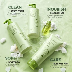 OEM Custom 6-Piece Bath Care Set Natural Organic Olive Oil Infused Dandruff Control Shampoo Nourishing Hair Mask Fragrant Shower
