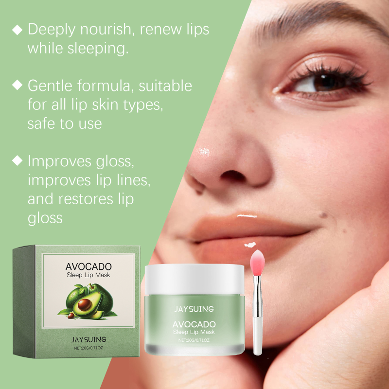 Daily Care Hydrating Lip Mask Gentle Moisturizing Avocado Herbal Oil Sleep Wake Lip Balm Sleep Lip Care