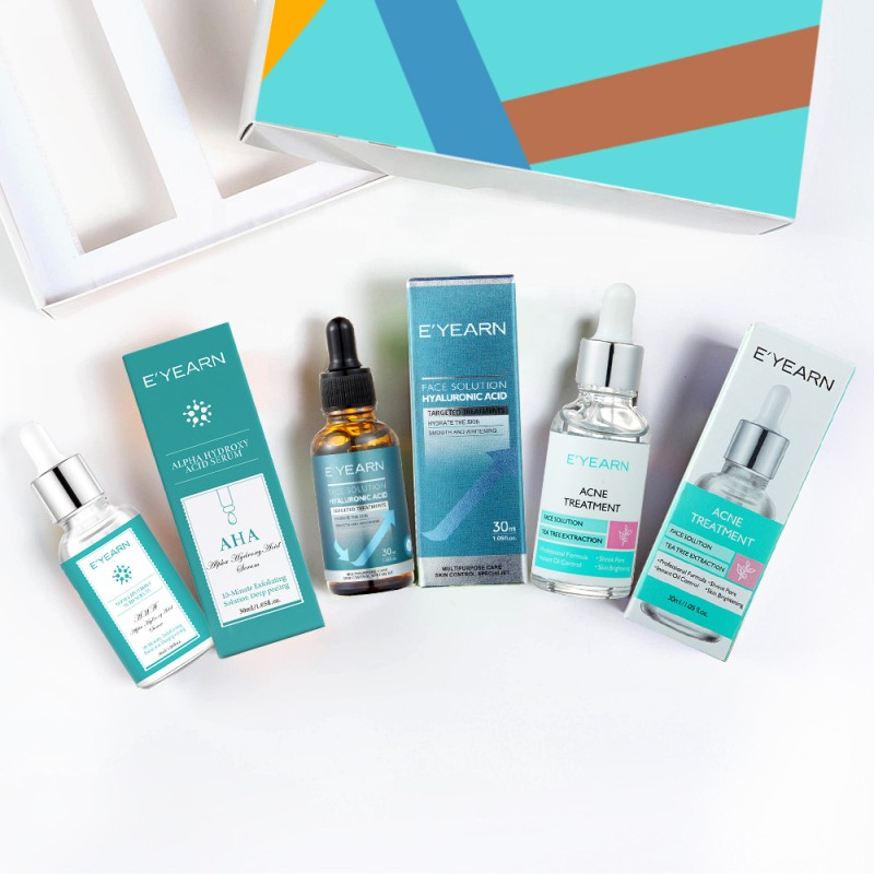 OEM 30ml Face Serum Hyaluronic Acid Tea Tree Anti Acne Anti-wrinkle Pore Shrinking Exfoliator Face Serum Facial Serum Set