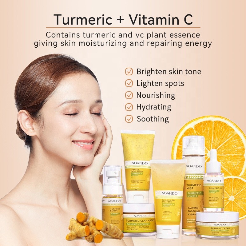 Private Label Ayurveda Turmeric Skin Care Vitamin C Natural Anti-Acne Brightening Face Care