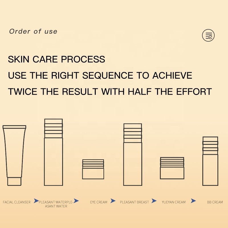 BINGJU 6-Piece Gold Skincare Set Cold Extracted Plant Herbal Essence for Face Soothing Moisturize Facial Skin Care