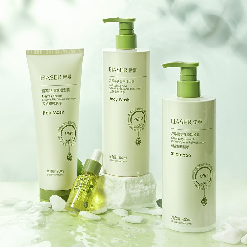 OEM Custom 6-Piece Bath Care Set Natural Organic Olive Oil Infused Dandruff Control Shampoo Nourishing Hair Mask Fragrant Shower