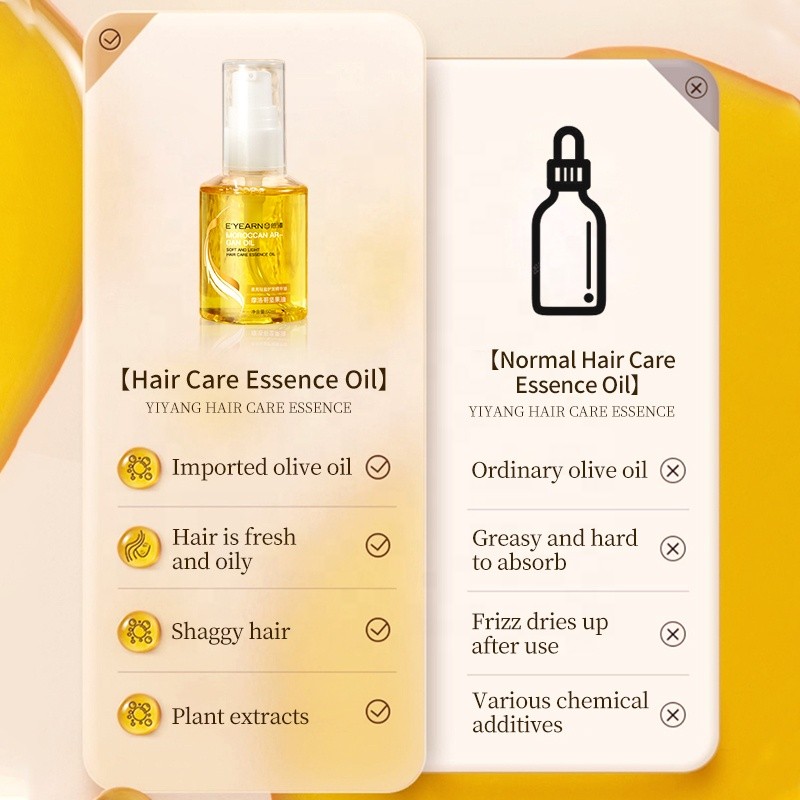 OEM Custom Moroccan Nut Argan Hair Oil for Women Anti-frizz Soft Repair Dry Hot Dyed Damaged Hair Lasting Hair Serum