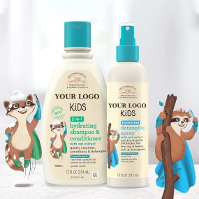 Private Label 2-in-1 Hydrating Shampoo & Conditioner Oat Extract Tear-Free Gentle Detangling Spray for Kids Cream Form