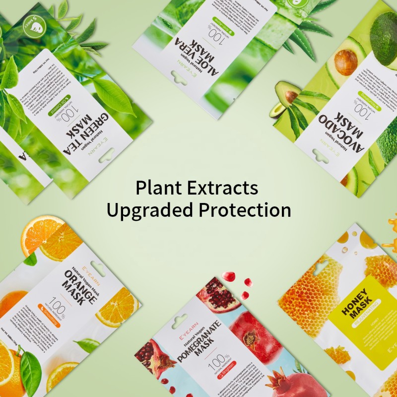 Forest Series Face Mask 6 Pcs in Box Korean Ingredient Fruit Mask Sheet in Stock Organic Natural Gentle Moisturizing Facial Mask