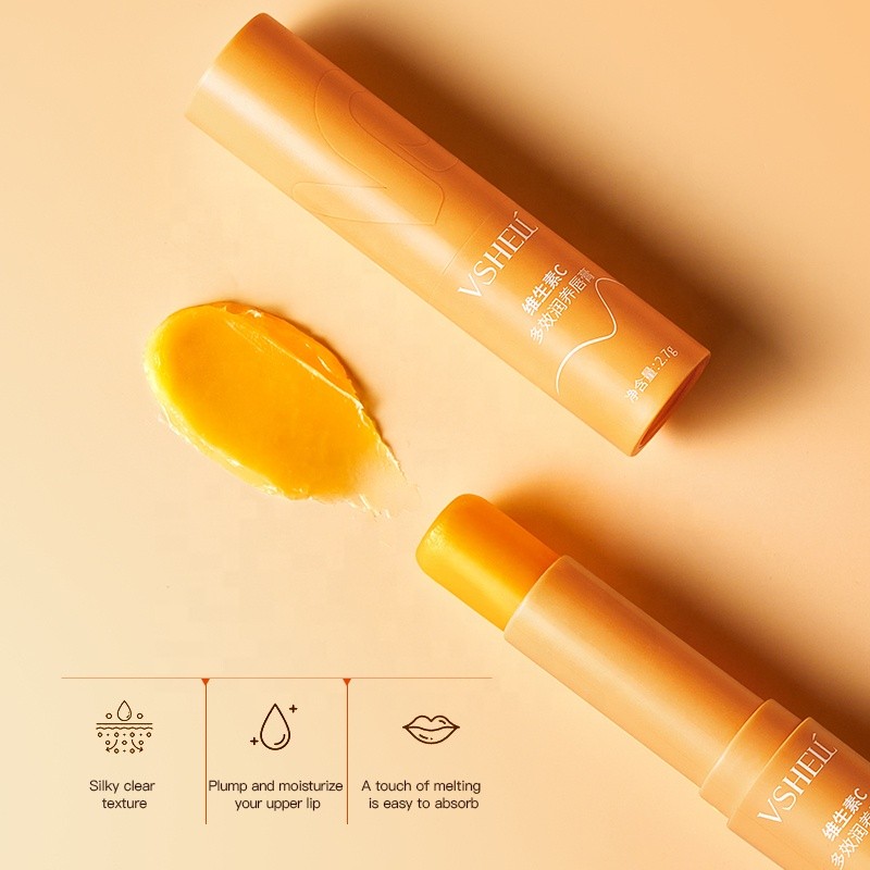 Vitamin C Multi-Effect Nourishing Lip Balm 2.7g Mineral Oil Camellia Seed Oil Shea Butter Beeswax Lip Care Stick for All Seasons