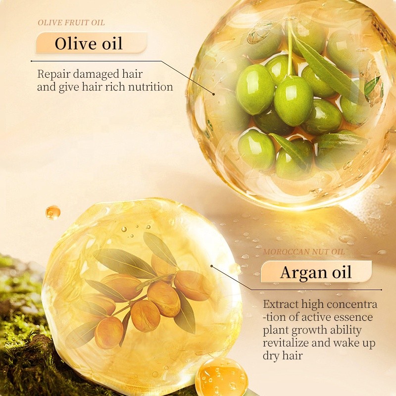 OEM Custom Moroccan Nut Argan Hair Oil for Women Anti-frizz Soft Repair Dry Hot Dyed Damaged Hair Lasting Hair Serum