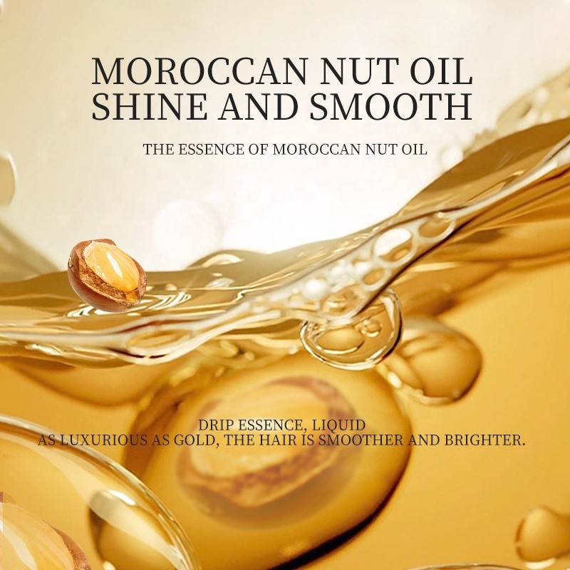 OEM Custom Moroccan Nut Argan Hair Oil for Women Anti-frizz Soft Repair Dry Hot Dyed Damaged Hair Lasting Hair Serum