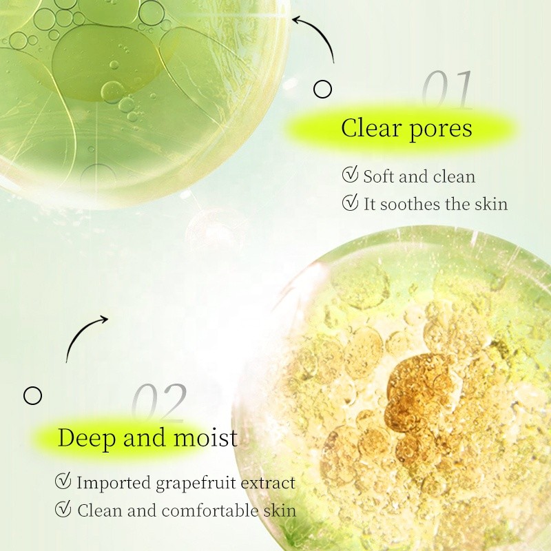Aloe Vera Prebiotics Rice Chaff Extract Gel Gentle Daily Vegan Facial Cleanser for Oily Skin Non-Irritating Fine Smooth
