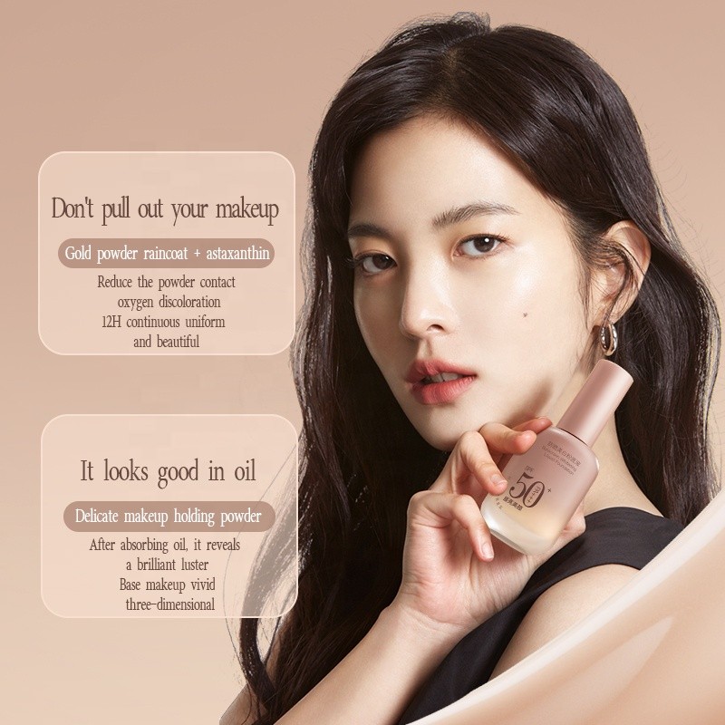 OEM Whitening Sunscreen Foundation Liquid SFP50+ 30g Brightening Hydrating Sun Protection Long-Lasting Makeup Base Tinted Cream