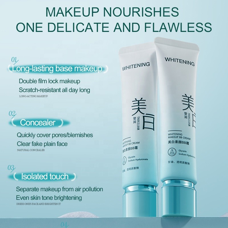 OEM Whitening BB Cream 30g/1.06oz with Brightening Coverage Featuring Cyclopentasiloxane and Hyaluronate Radiant Glow Cream