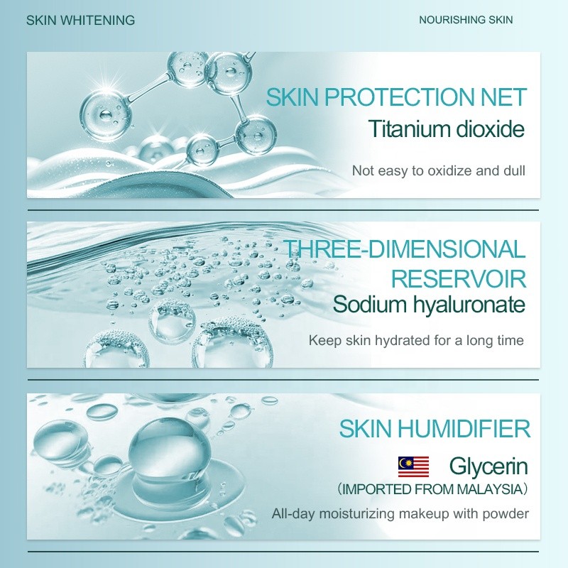 OEM Whitening BB Cream 30g/1.06oz with Brightening Coverage Featuring Cyclopentasiloxane and Hyaluronate Radiant Glow Cream