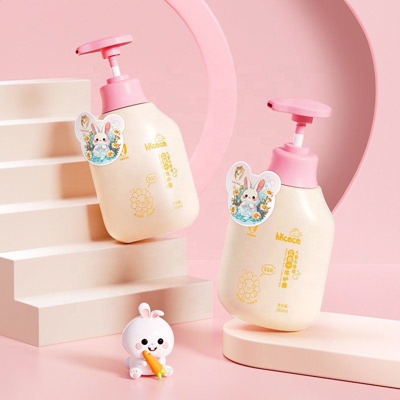 Wholesale 3-in-1 Gentle 260ml/8.8fl oz Body Wash Hydrating Mild Formula Panthenol Honey Refreshing for Children Baby-Friendly