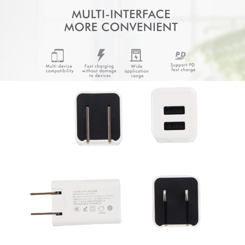 USB Charger Manufacturer - 2 Ports Quick Charger 2.4A Adapter