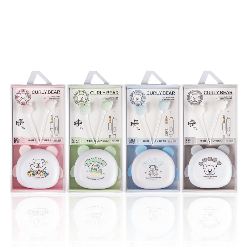 Wired Earphones Manufacturer - Cartoon Bear Box Music Earphones