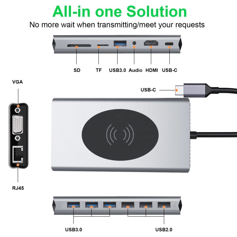 USB Hub Supplier - OEM 15 in 1 USB-C Hub Converter
