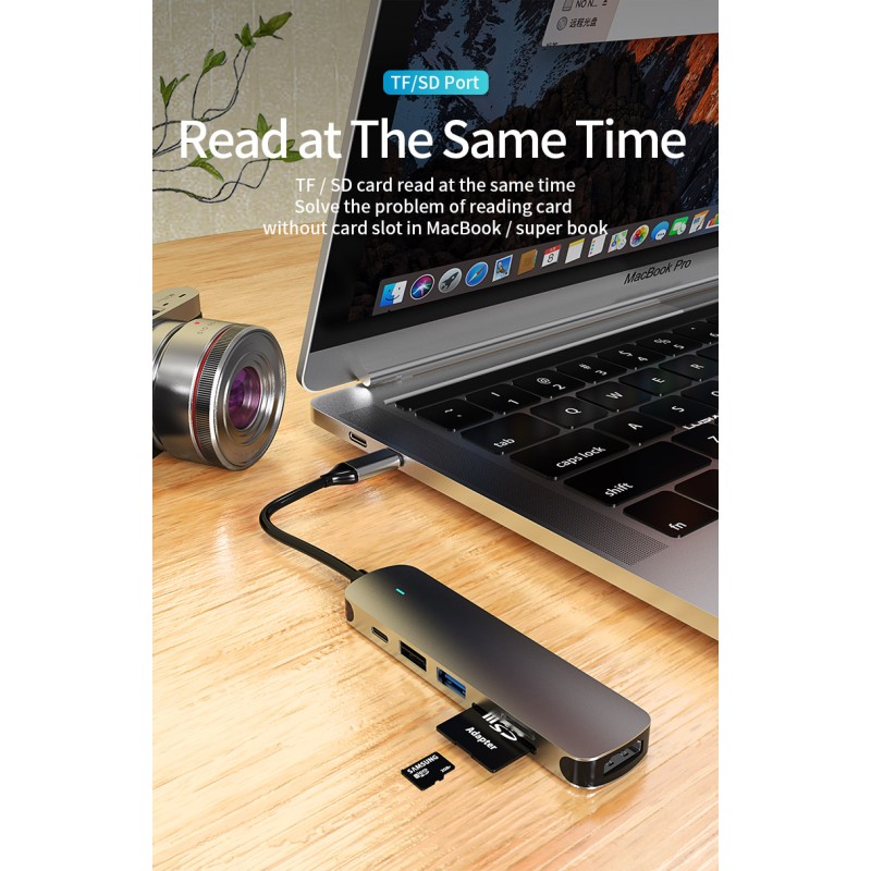 USB Hub Manufacturer - OEM 6 in 1 Usb Type c Hub