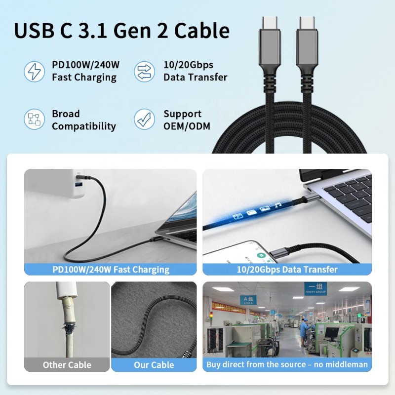 USB Cable Supplier - OEM PD100W 1M Aluminum Alloy Fast
