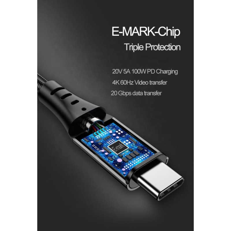 USB Cable Supplier - OEM 25cm Double Nylon Braided