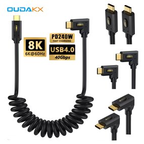 USB Cable Supplier - OEM 40Gbps 240W Coiled Cable