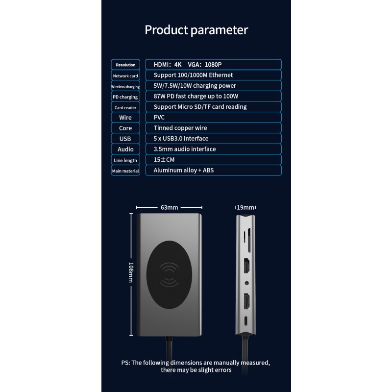 USB Hub Factory - OEM 14 in 1 Display Dock USB Hub